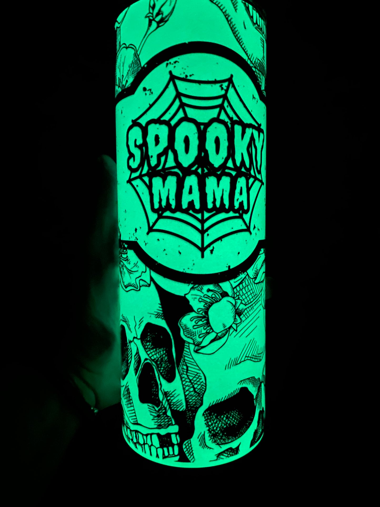 Spooky Mama Glow in the Dark 20 oz stainless steel tumbler