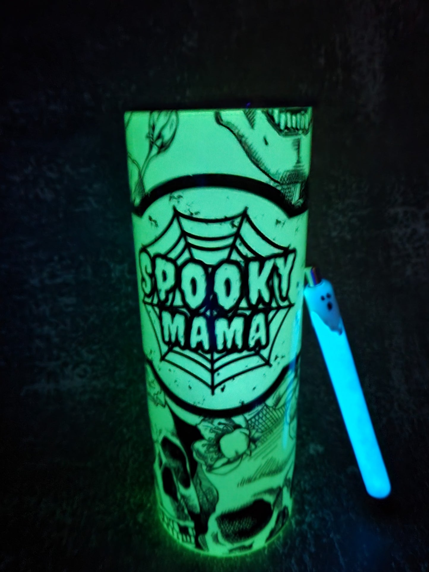 Spooky Mama Glow in the Dark 20 oz stainless steel tumbler