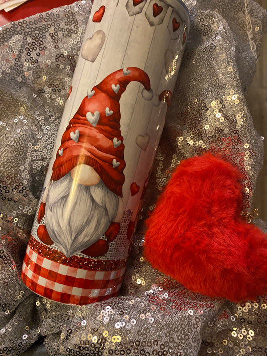Gnome Valentine 20 oz tumbler
