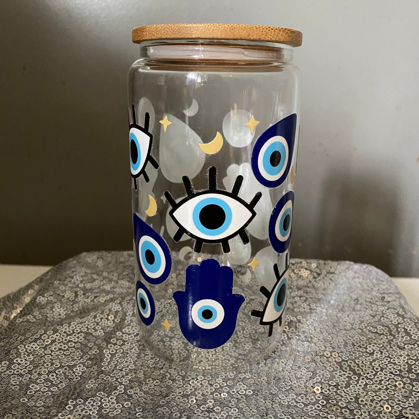 16 oz Mal de Ojo Glass Jar